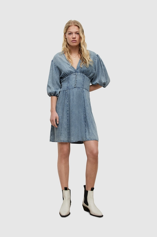 niebieski AllSaints sukienka jeansowa NOVA TENCEL DRESS