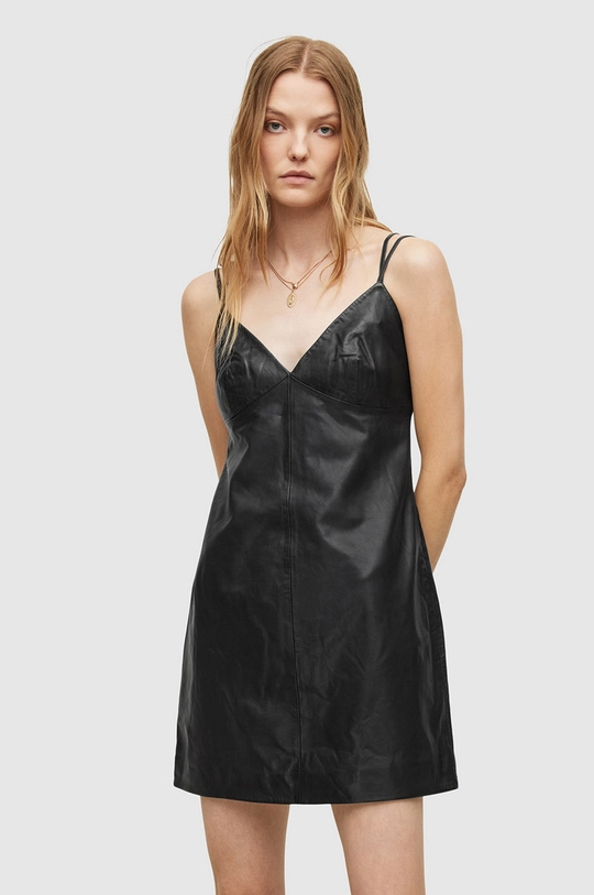 czarny AllSaints sukienka SLOANE SLIP DRESS Damski