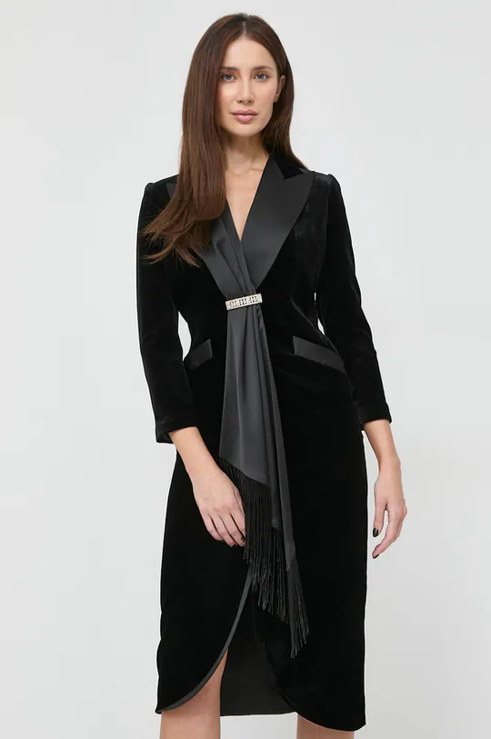 μαύρο Φόρεμα από συνδυασμό μεταξιού Luisa Spagnoli Γυναικεία