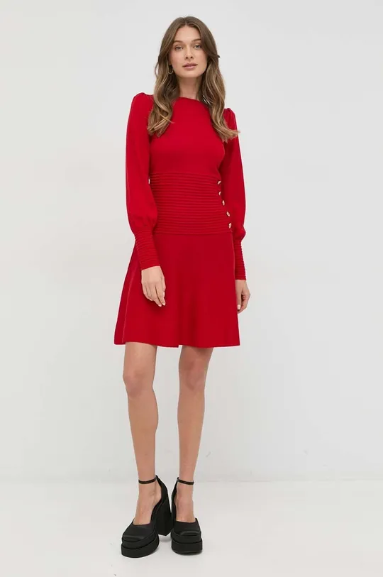Μάλλινο φόρεμα Luisa Spagnoli κόκκινο