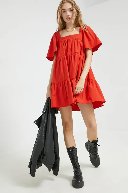 κόκκινο Φόρεμα Abercrombie & Fitch Γυναικεία