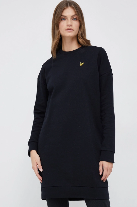 crna Pamučna haljina Lyle & Scott