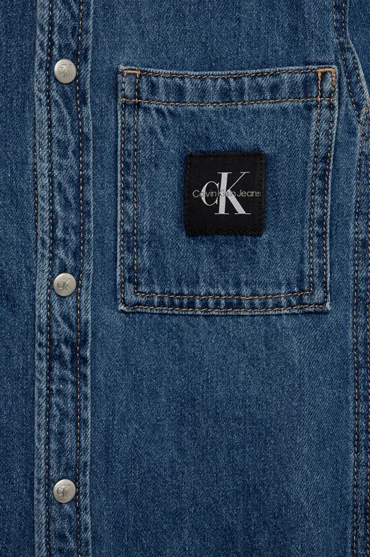 Otroška jeans obleka Calvin Klein Jeans modra