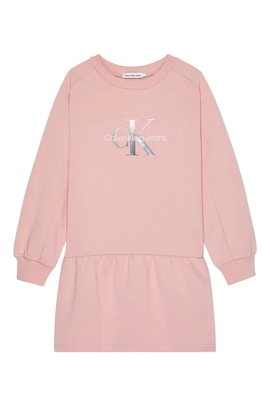 roza Dječja haljina Calvin Klein Jeans Za djevojčice