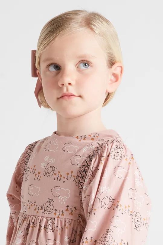 Παιδικό βαμβακερό φόρεμα Mayoral ροζ