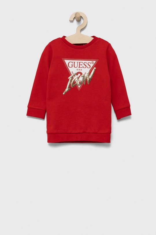 Παιδικό βαμβακερό φόρεμα Guess κόκκινο