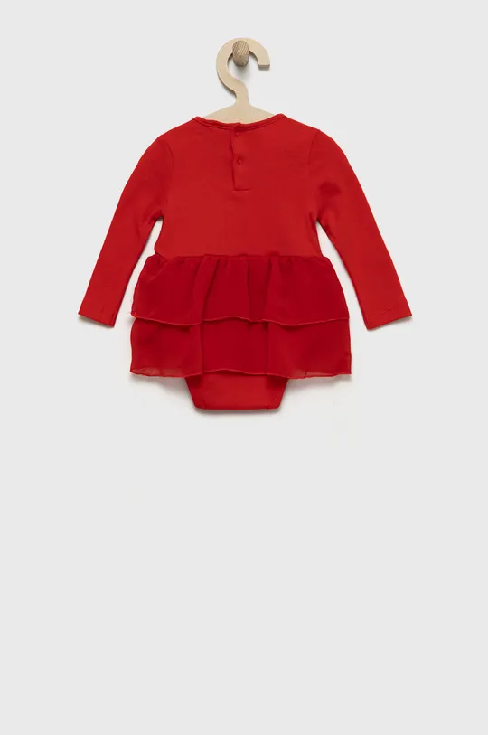 Otroška bombažna obleka Guess rdeča