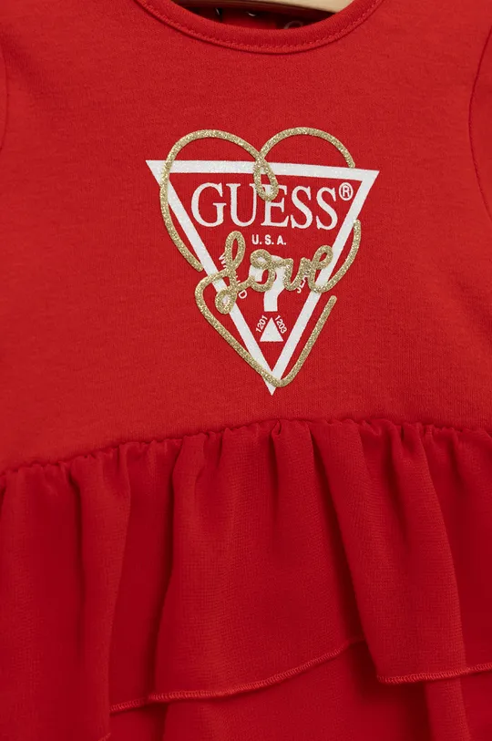 Παιδικό βαμβακερό φόρεμα Guess  Κύριο υλικό: 100% Βαμβάκι Προσθήκη: 100% Πολυεστέρας