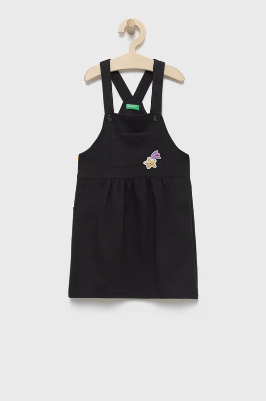 czarny United Colors of Benetton sukienka dziecięca Dziewczęcy