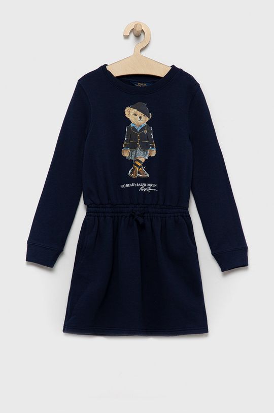 granatowy Polo Ralph Lauren sukienka dziecięca Dziewczęcy