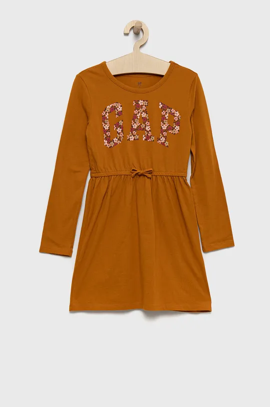 πορτοκαλί Παιδικό βαμβακερό φόρεμα GAP Για κορίτσια