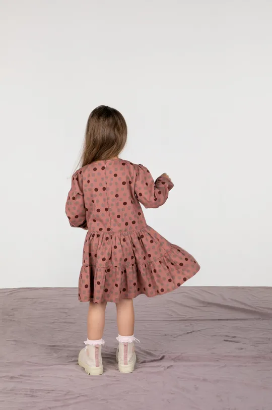 Παιδικό βαμβακερό φόρεμα Coccodrillo καφέ