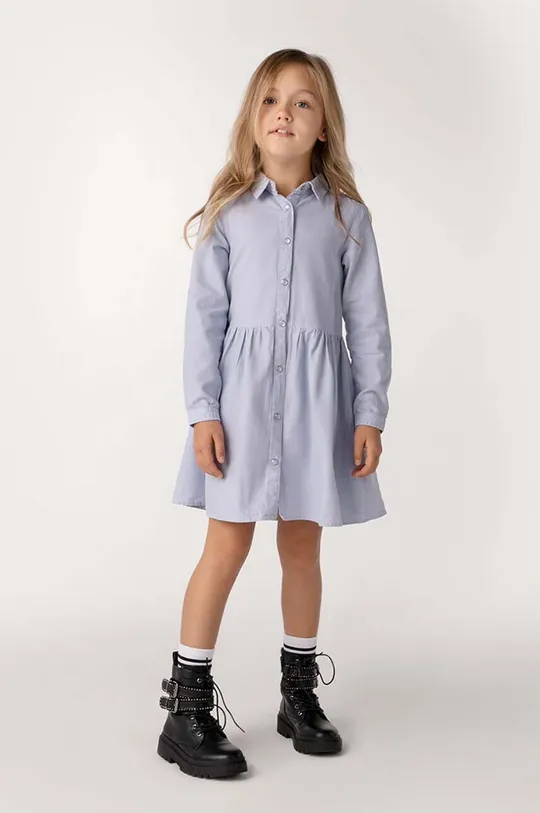 niebieski Coccodrillo sukienka bawełniana dziecięca Dziewczęcy