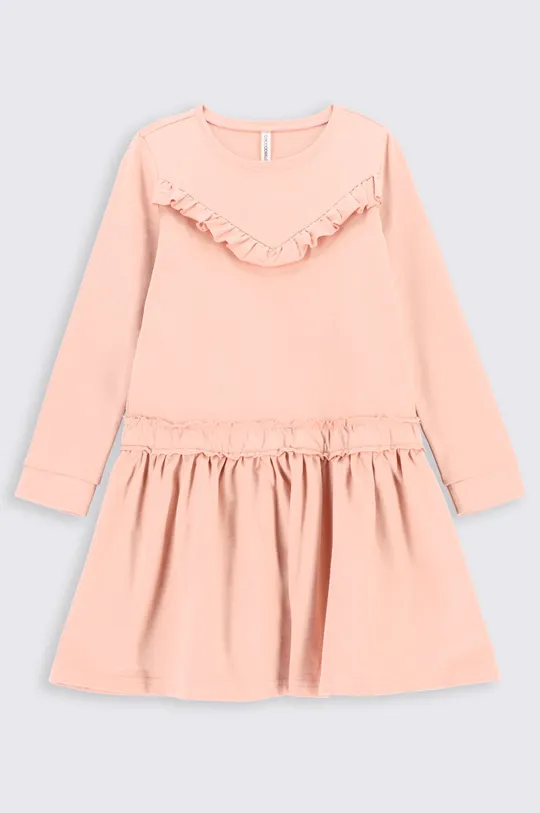 Παιδικό βαμβακερό φόρεμα Coccodrillo ροζ