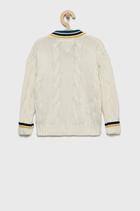 Παιδικό βαμβακερό πουλόβερ Tommy Hilfiger λευκό
