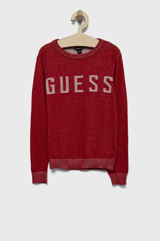 czerwony Guess sweter bawełniany dziecięcy Chłopięcy