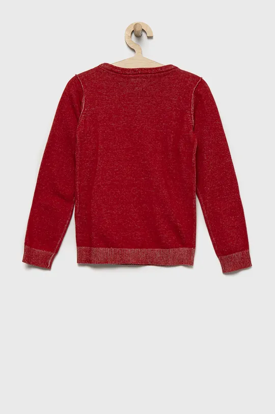 Dječji pamučni pulover Guess crvena