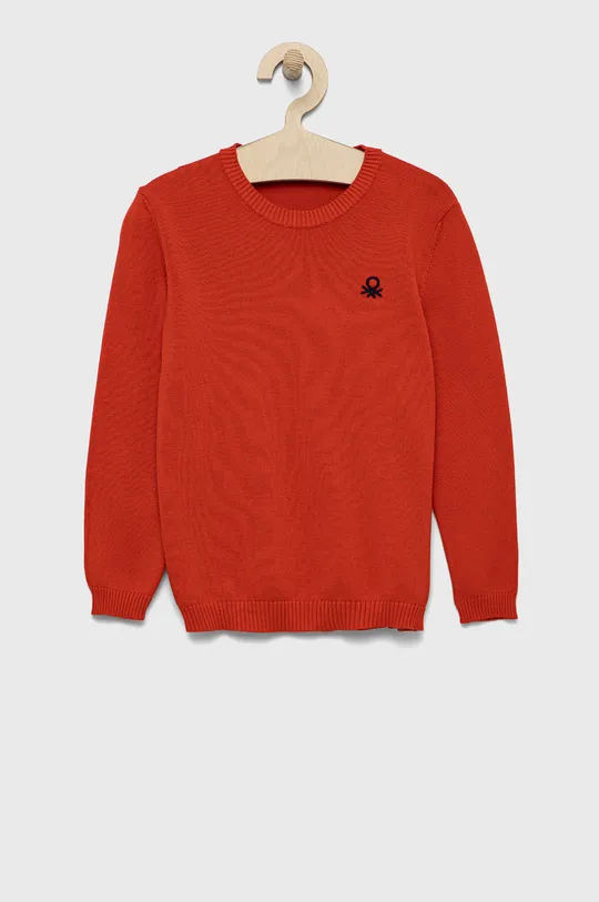 červená Detský bavlnený sveter United Colors of Benetton Chlapčenský