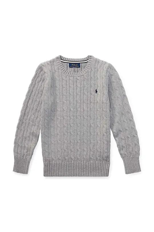 γκρί Παιδικό βαμβακερό πουλόβερ Polo Ralph Lauren Για αγόρια