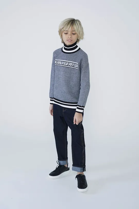 μαύρο Παιδικό βαμβακερό πουλόβερ Karl Lagerfeld Για αγόρια