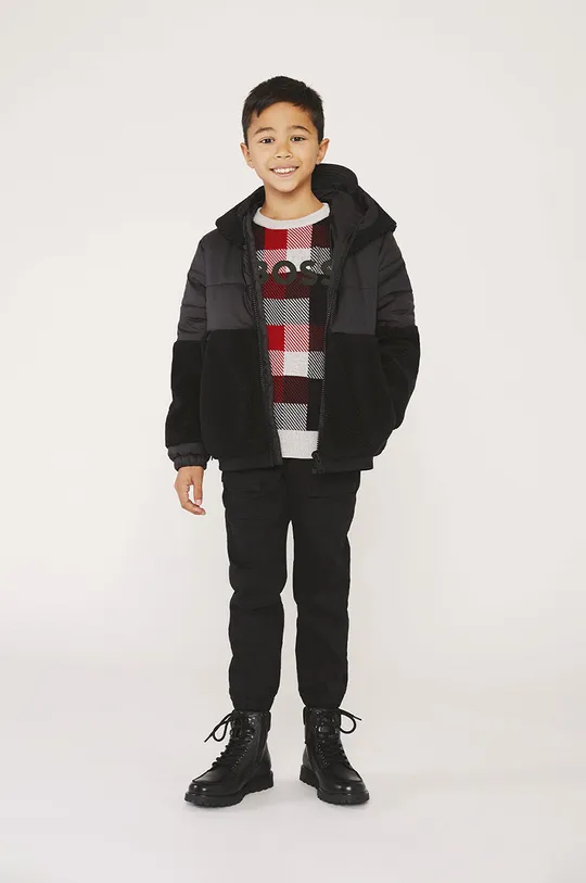 Детский хлопковый свитер BOSS мультиколор