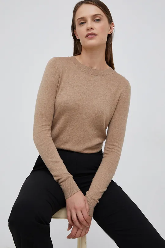 μπεζ Ένα πουλόβερ σε μείγμα μεταξιού Vero Moda Γυναικεία