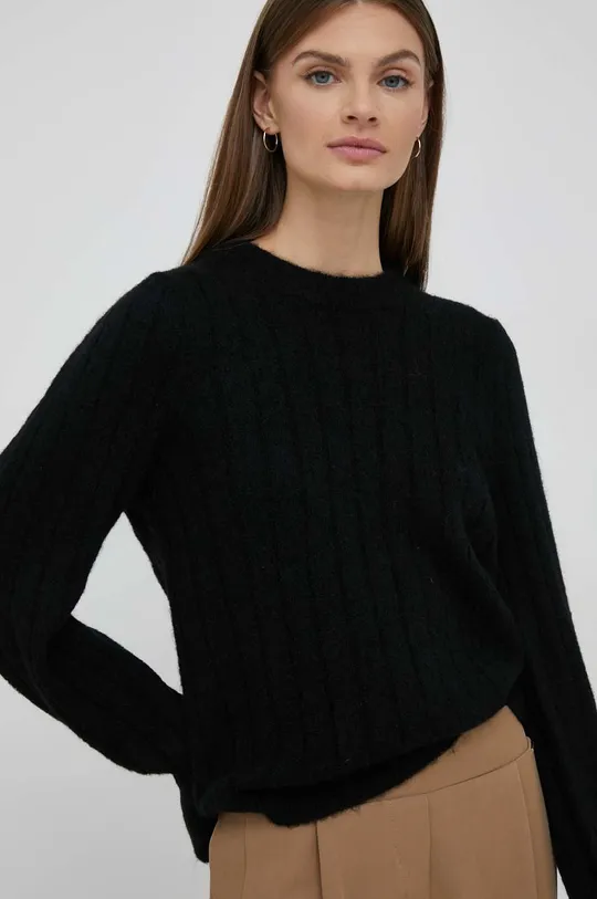 fekete Selected Femme gyapjúkeverék pulóver