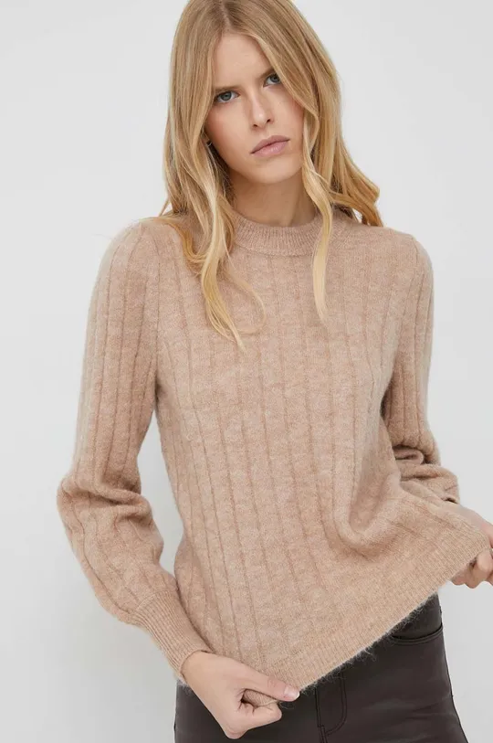 beżowy Selected Femme sweter z wełną Damski