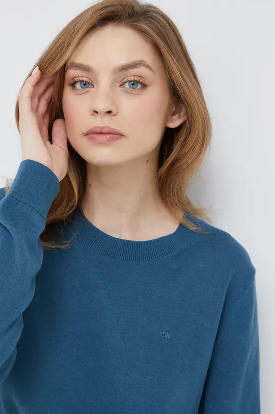 μπλε Ένα πουλόβερ σε μείγμα μεταξιού Calvin Klein