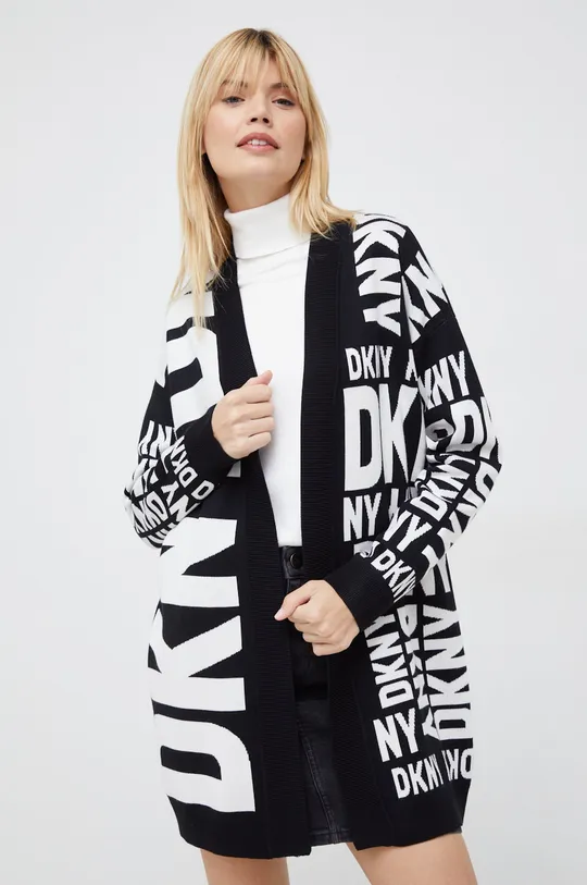 μαύρο Πλεκτή ζακέτα DKNY Γυναικεία