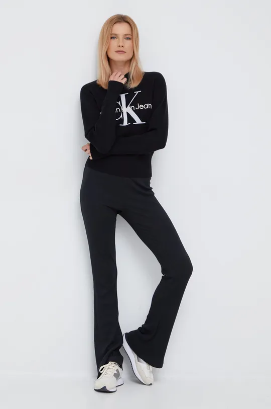 Βαμβακερό πουλόβερ Calvin Klein Jeans μαύρο