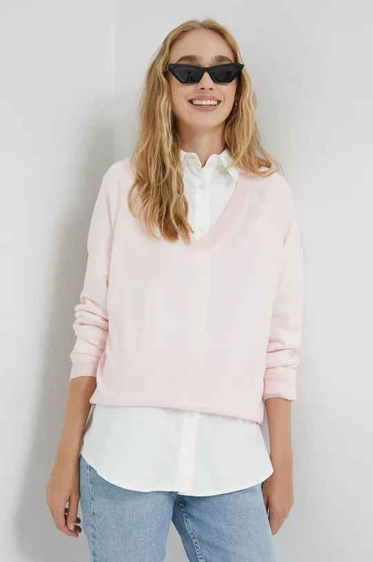 ροζ Ένα πουλόβερ σε μείγμα μεταξιού HUGO Γυναικεία