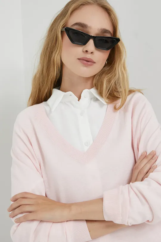 ροζ Ένα πουλόβερ σε μείγμα μεταξιού HUGO