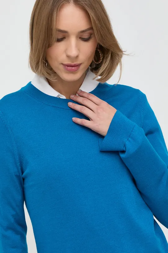 niebieski BOSS sweter wełniany 50473239