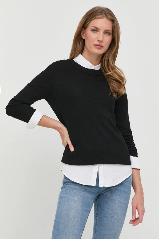 czarny BOSS sweter wełniany 50473239 Damski