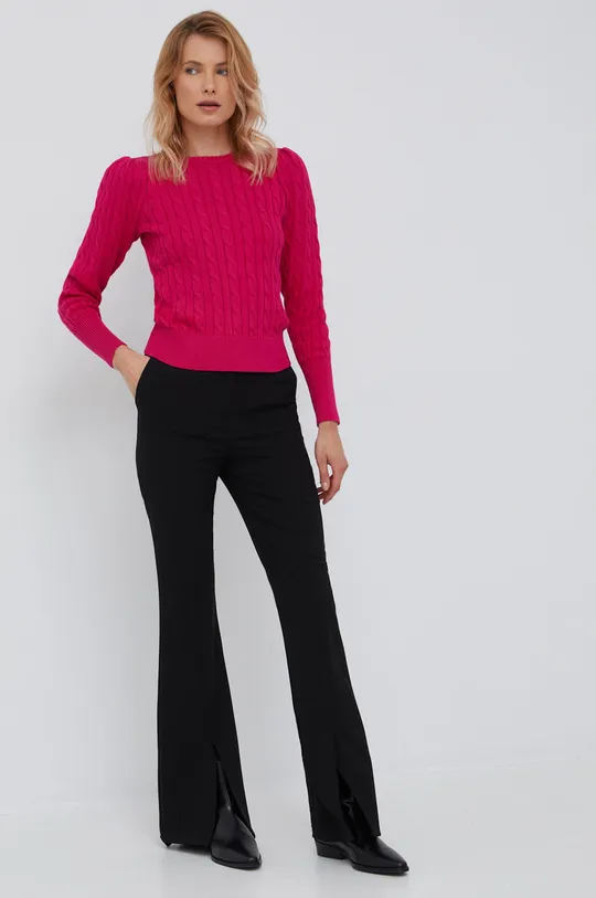 Βαμβακερό πουλόβερ Lauren Ralph Lauren ροζ