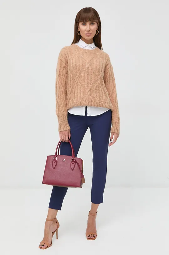 Twinset maglione in lana marrone