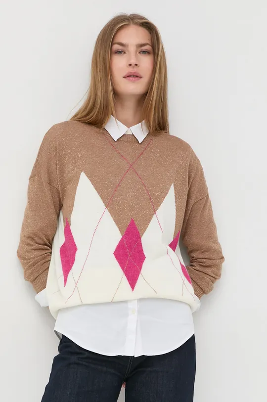 multicolor Marella sweter z domieszką wełny