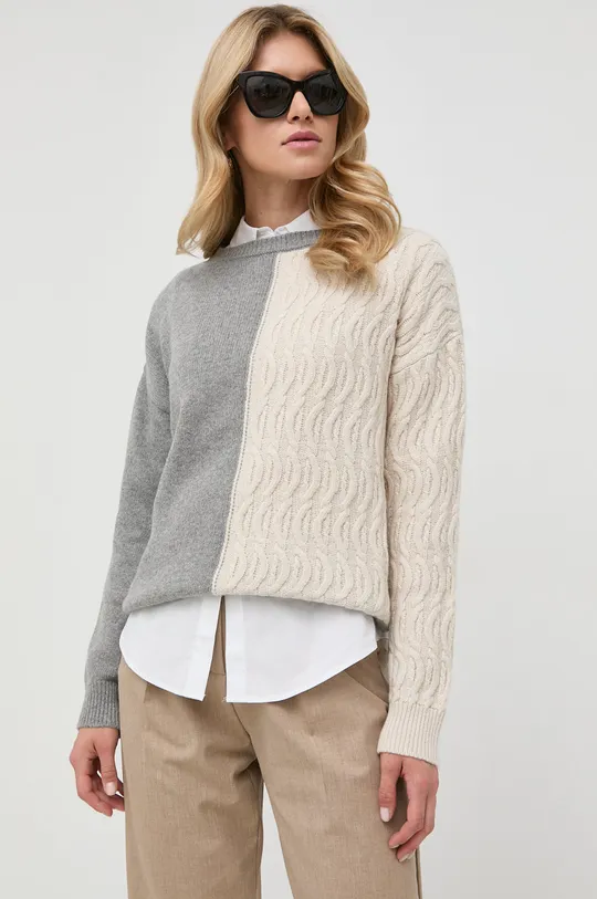 beżowy Marella sweter z domieszką wełny