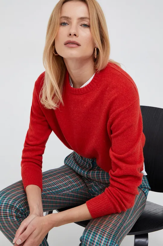 czerwony Polo Ralph Lauren sweter wełniany 211872736001 Damski