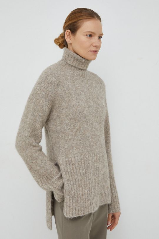 piaskowy Gestuz sweter wełniany Chanly Damski