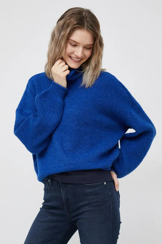 niebieski Vero Moda sweter z domieszką wełny