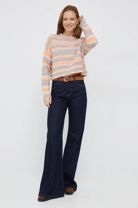 multicolor Pepe Jeans sweter z domieszką wełny Damski