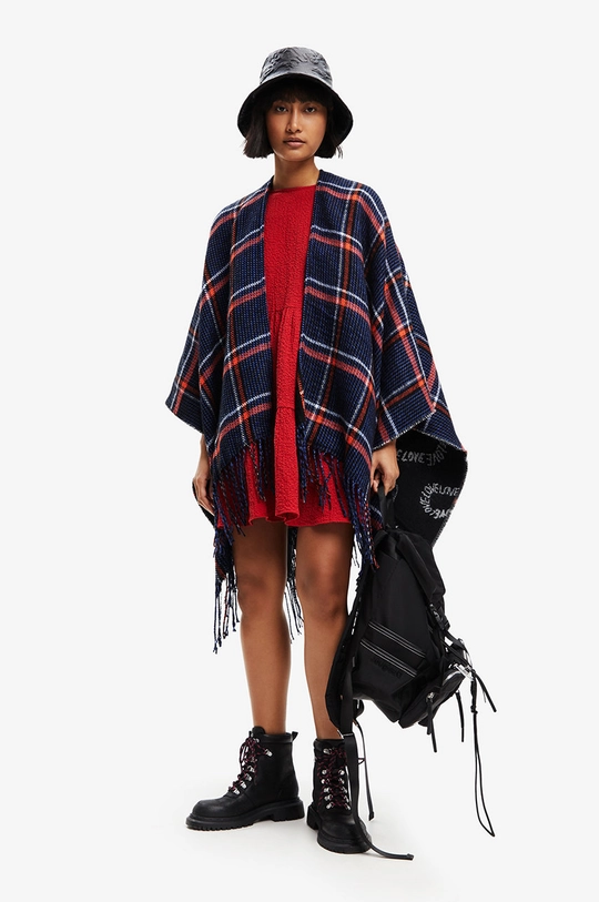 Desigual poncho dwustronne czarny