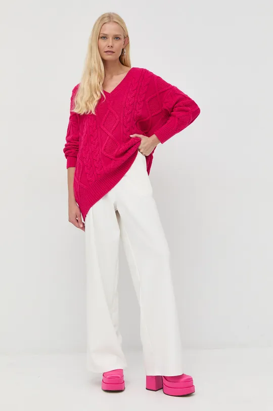 MAX&Co. sweter z domieszką wełny różowy