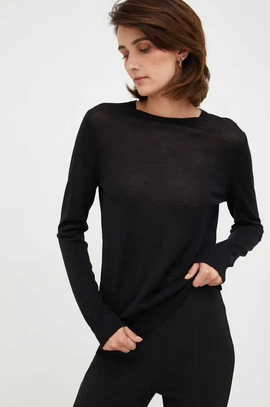 fekete Calvin Klein gyapjú pulóver