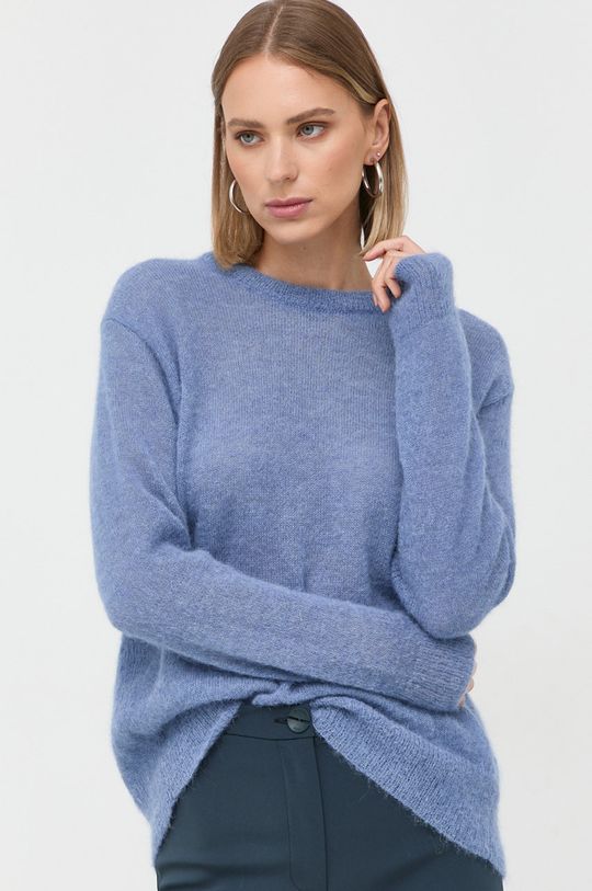 stalowy niebieski Max Mara Leisure sweter wełniany Damski