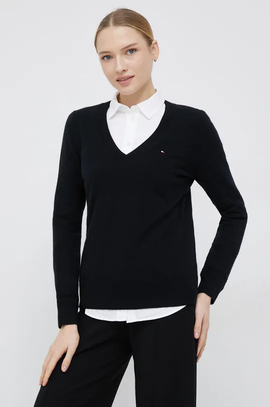 μαύρο Μάλλινο πουλόβερ Tommy Hilfiger Γυναικεία