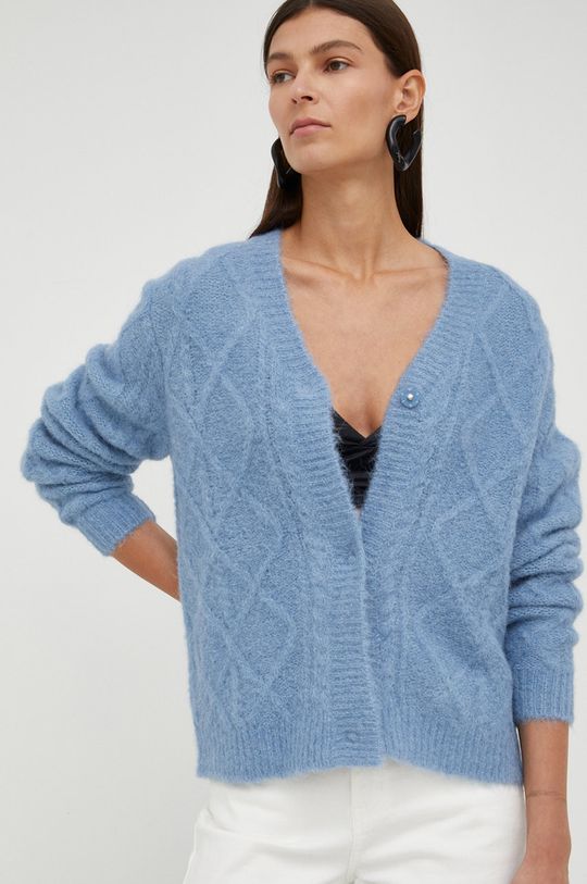 albastru Bruuns Bazaar pulover de lana