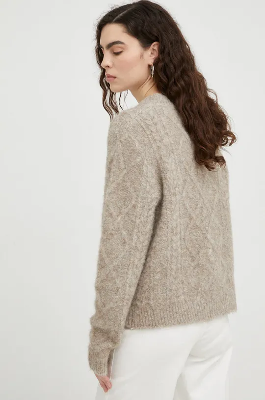 Bruuns Bazaar sweter wełniany 52 % Alpaka, 30 % Nylon, 16 % Akryl, 2 % Elastan